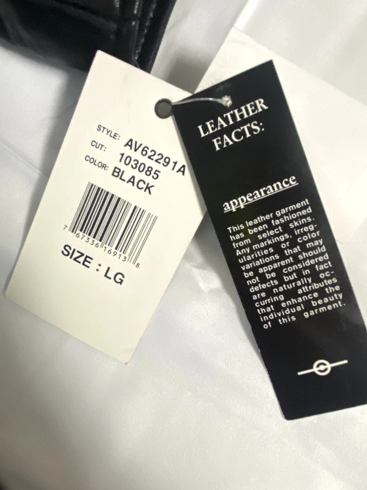 Chaqueta Avanti New York para mujer de cuero negra con botones nueva con etiquetas talla grande Foto 4 de 4