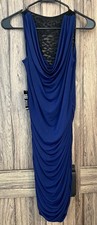 Vintage Y2K New with Tags  Women’s Blue Bodycon Express Dress Leopard Lace Sz S