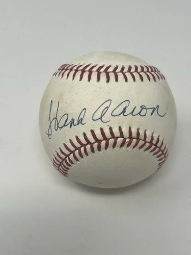 Hank Aaron Autographed Hand Signed Baseball Auto Atlanta Braves Hall of Fame