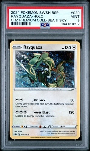 2024 POKEMON SWSH PROMO CROWN ZENITH PREMIUM COLLECTION #029 RAYQUAZA-HOLO PSA 9