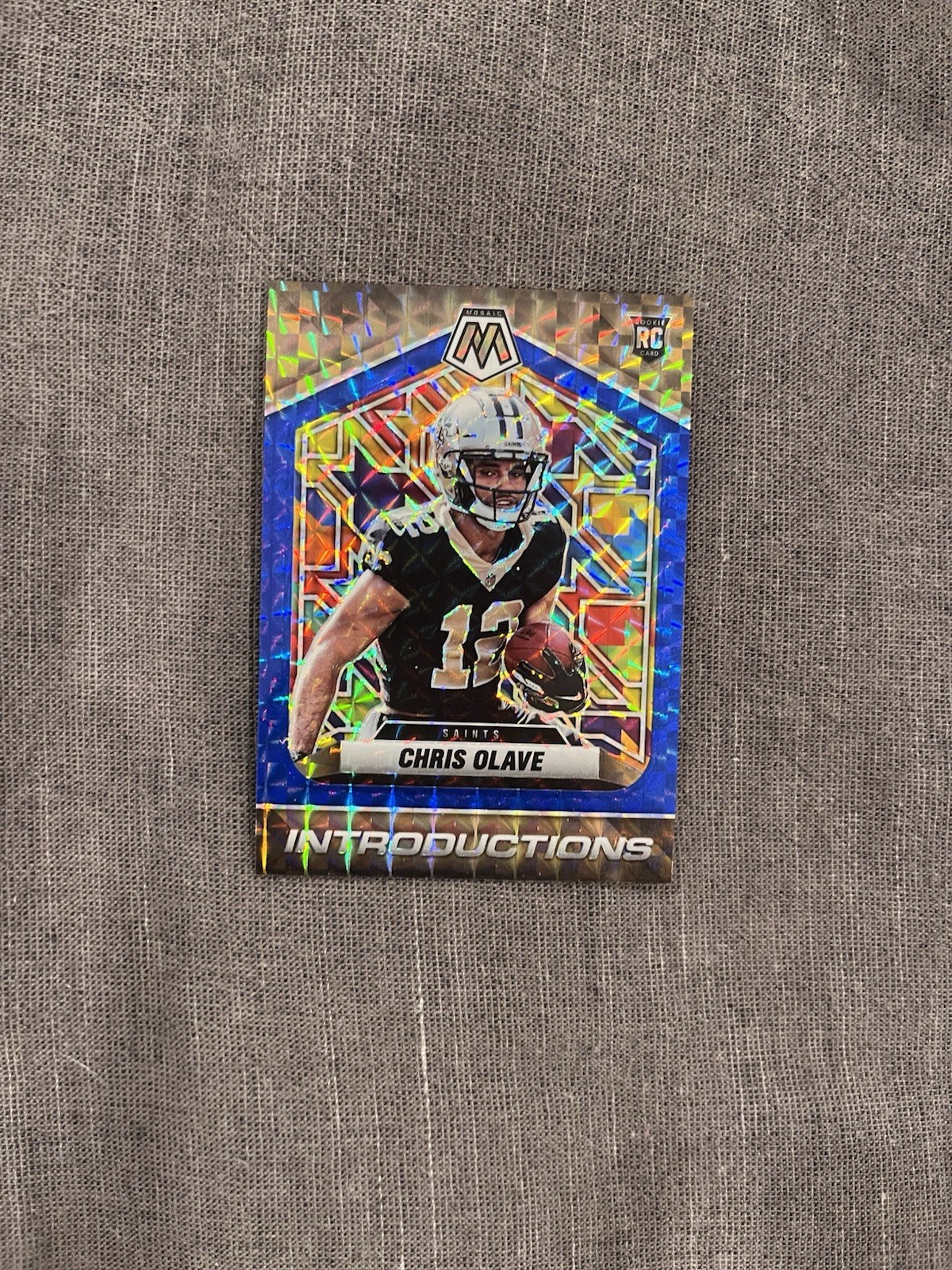 2022 Mosaic Football Chris Olave BLUE /99 INTRODUCTIONS #I-7 Saints