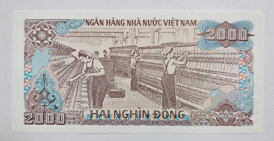 Vietnam 1988 / 2.000 Dong 6` sólido número de serie 6666666 gema UNC Foto 2 de 3