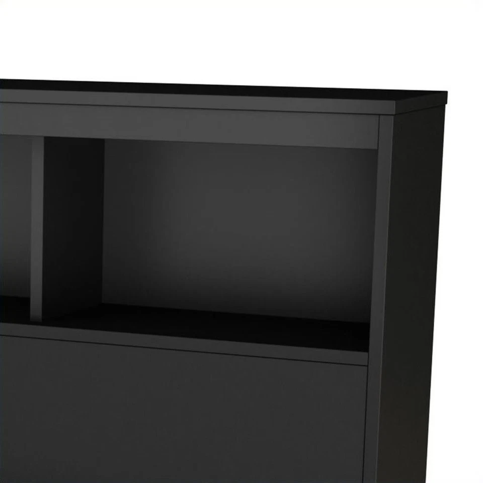 South Shore Affinato Full Bookcase Headboard in Black - Image 2 of 4