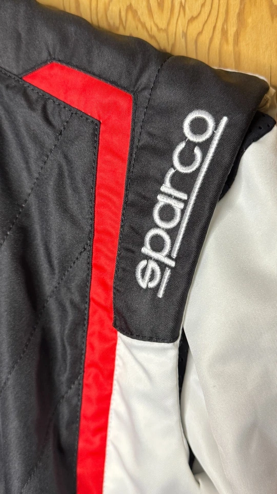  Sparco X-Light Kart Suit - Black Red & White - Size 48 (Mens Small) inc. gloves - Image 3 of 4
