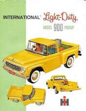 International Light Duty Model 900 Pickup Original Sales Brochure Dated 1963 International Light Duty Model 900 Pickup Original Sales Brochure Dated 1963