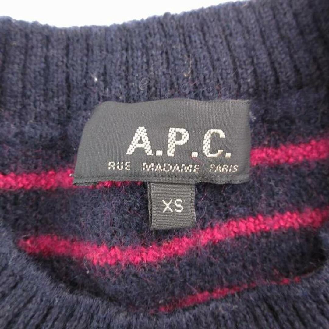 APC Knit Sweater Wool Border Shoulder Button Long Sleeve XS