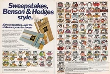 Benson & Hedges 1979 Sweepstakes Print Ad Vintage Cigarette Advertising