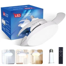 Retractable Ceiling Fan with Lights, Socket Fan Light with APP and Remote 
