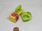 Vintage Fisher Price little people yellow/green Sewing Machine and chair