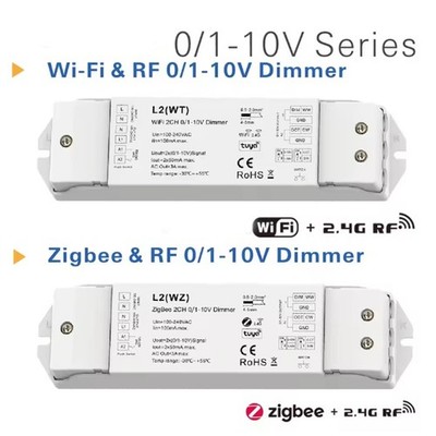 WiFi Tuya LED Strip Controller L2(WZ) AC 240V 2CH 0/1-10V Zigbee RF Push Dimmer