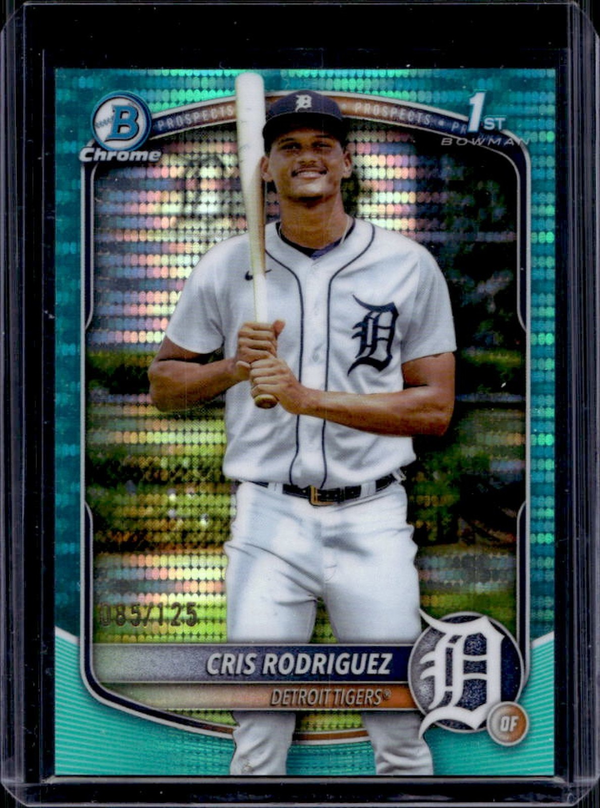 2025 Bowman Chrome Cris Rodriguez Aqua Pulsar Refractor 1st #/125 Tigers