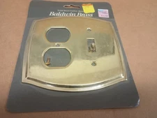 Baldwin Brass Double Outlet Switch Plate Cover NOS New Old Stock