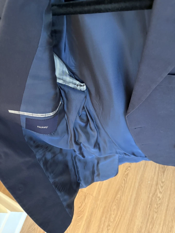 Blazer de algodón azul marino Hickey Freeman Hickey para hombre talla 38R Foto 3 de 4