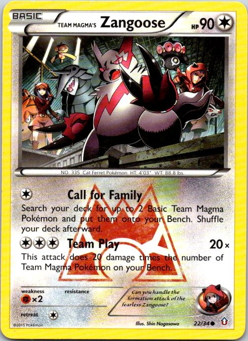Team Magma's Zangoose Common Double Crisis 22/34 LP