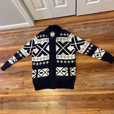 the normal brand nordic full zip cardigan size large (MSN41)