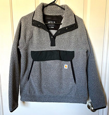 Carhartt Relaxed Fit Women  s Fleece Pullover Sweatshirt Gray/Black Size S