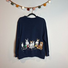 Vtg 90's Cat pullover sweatshirt