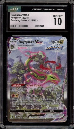 Pokemon Rayquaza VMAX Evolving Skies Secret Rare Full Alt Art #218 CGC 10