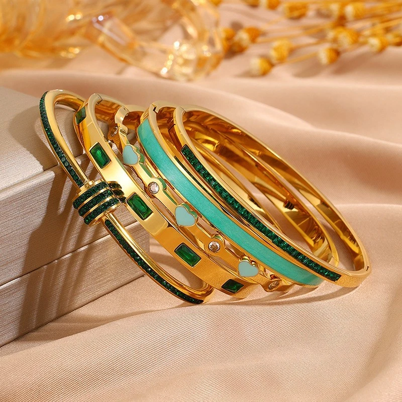 Women's Waistline Stackable Bracelet Rhinestone Bangle Minimalist Luxury Piece - Image 3 of 4