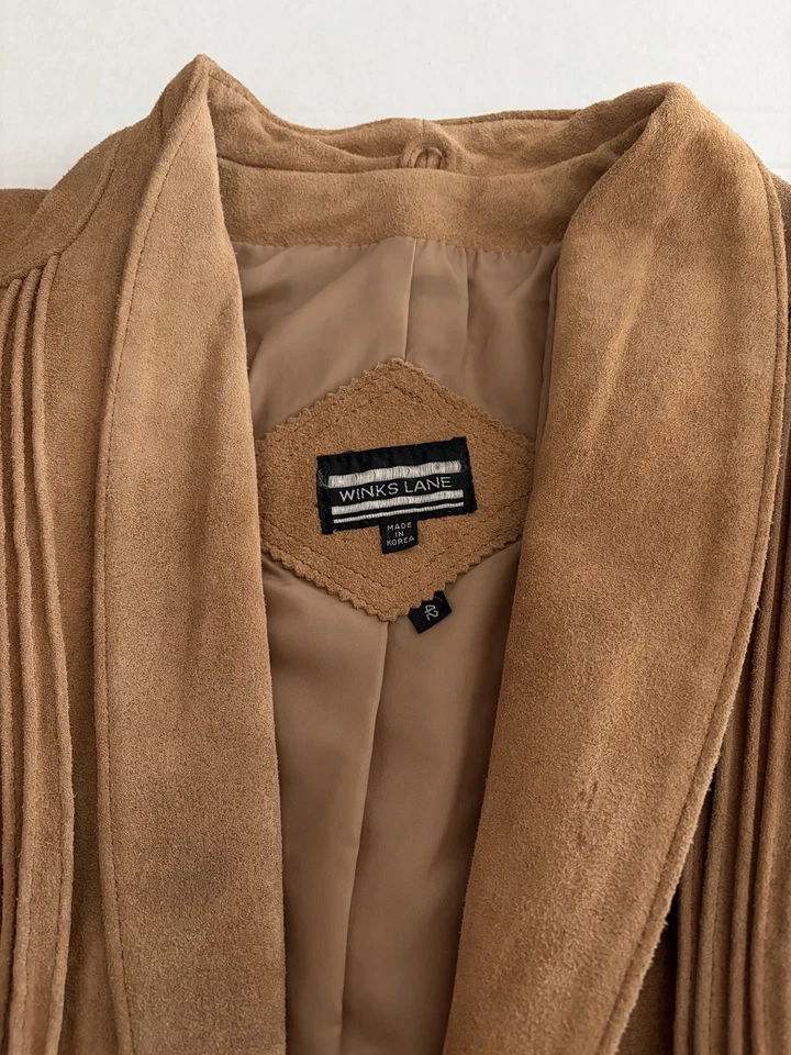 Chaqueta de gamuza de cuero Winks Lane vintage - talla 42 hecha en Corea Foto 3 de 4