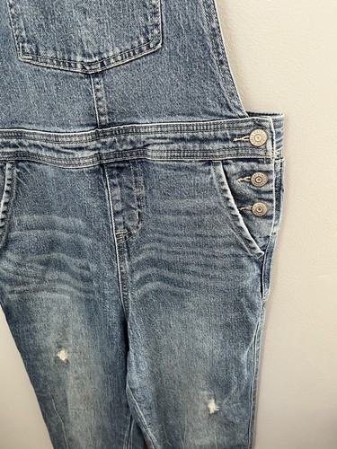 Cat & Jack Girls Jean Overalls Size L (10/12) Ultimate Stretch Denim Blue - Picture 3 of 12