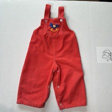 Color Kids Vintage Corduroy Baby Overalls Rocking Horse Red 18 Months