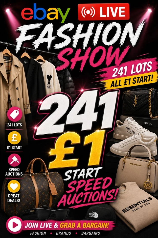 Bold Drops🔥 Mens Womens Fashion 🛍️ 241 £1 Start Speed Auction