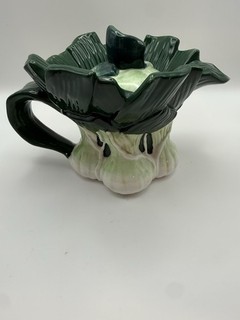 Vintage Andrea by Sadek Jay Willfred Majolica Leek Onion Shaped Teapot Ceramic