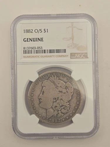 1882 O/S Morgan Silver Dollar NGC Genuine