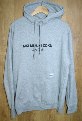 Mki Miyuki Zoku Hoodie Grey Pullover Mens Large L 