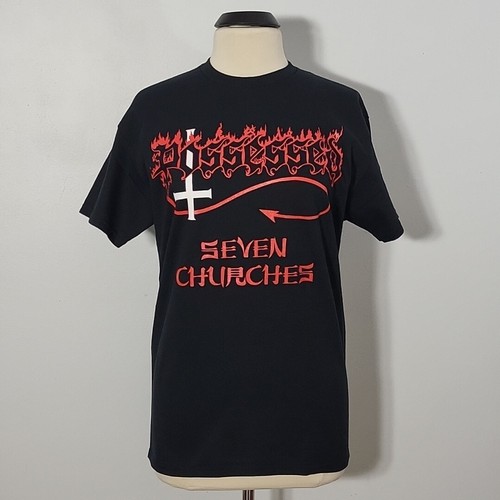 Camiseta POSSESSED Seven Churches L GRANDE Negra Para Hombre Logo de Banda - Imagen 3 de 7