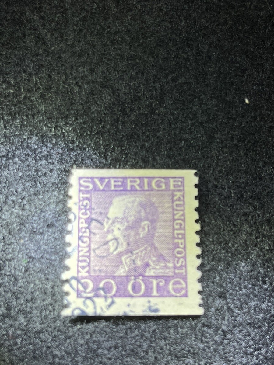 1921 Sweden King Gustav V 20 Ore Violet Collectible Vintage Rare