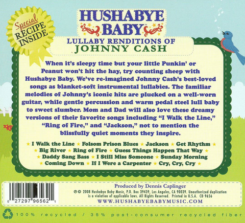 New! HUSHABYE BABY Lullaby Renditions Of JOHNNY CASH (CD 2008) 13-Tracks SEALED - Picture 2 of 2