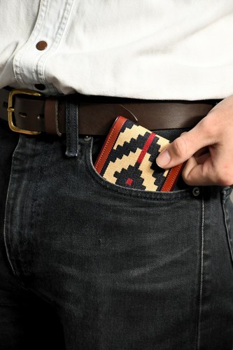 Premium Woven Wallet Handmade Lightweight Vegetable-Tanned Slim Leather Wallet - Picture 8 of 13