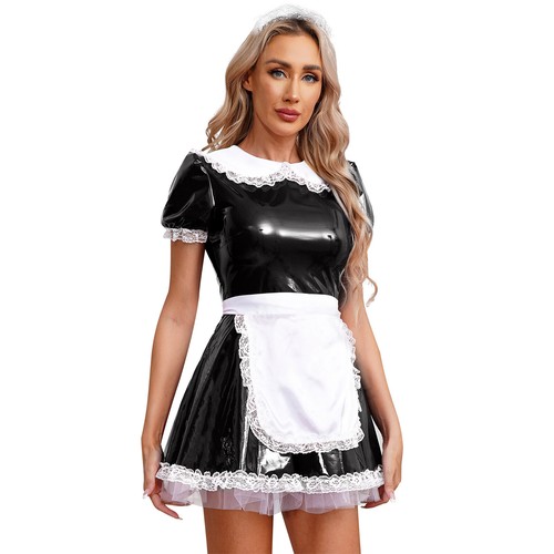 Mujeres Sexy Doncella Uniforme Set Lencería Cosplay Delantal Babydoll Trajes Elegante Vestido - Imagen 18 de 43