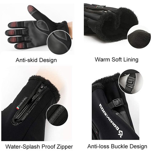 Winterhandschuhe Radhandschuhe Sporthandschuhe Herren Damen Fahrradhandschuhe - Bild 8 von 15