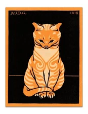 SITTING CAT (1918) by Julie De Graag ART NOUVEAU 22X17" Premium Art Print
