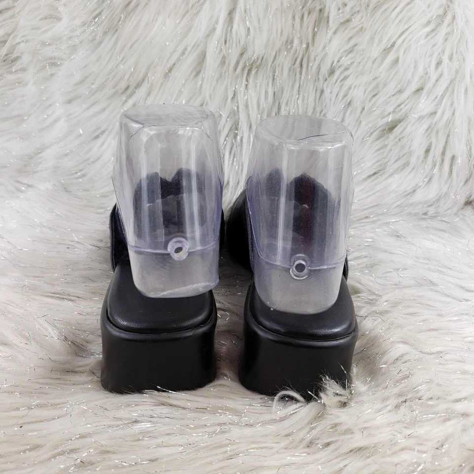 Sandalias informales MUNO AMERICAN de cuero negras deslizables para mujer talla 6,5 Foto 4 de 4