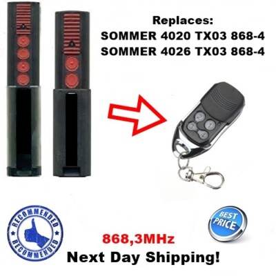 SOMMER 4020 TX03-868-4 Compatible 868,8MHz remote control replacement, 868,8 MHz