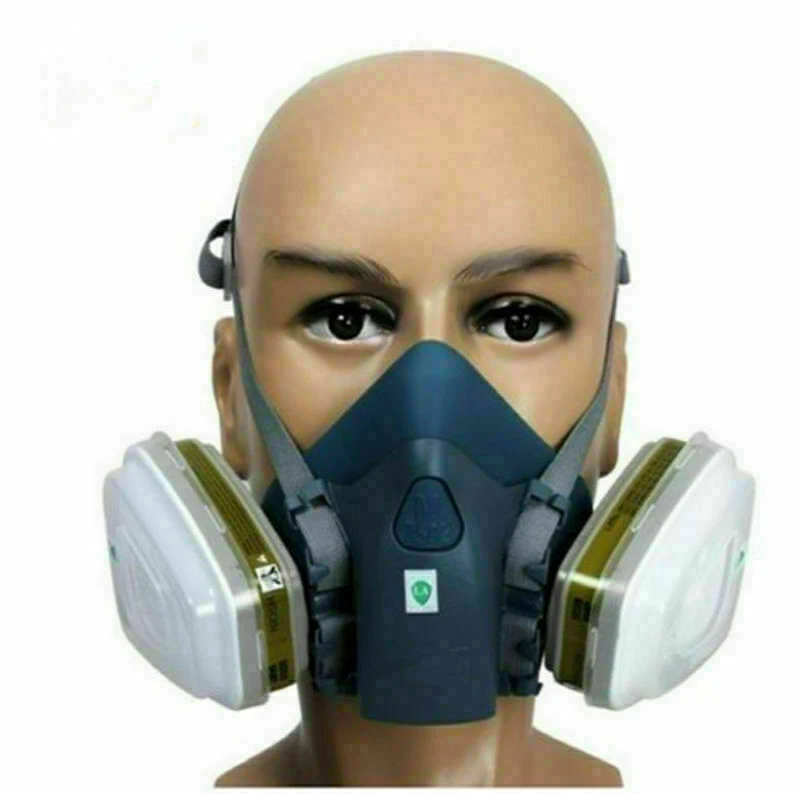 Medio respirador facial 7 en 1 para pintura en aerosol 7502 máscara de gas pieza facial segura Foto 4 de 4