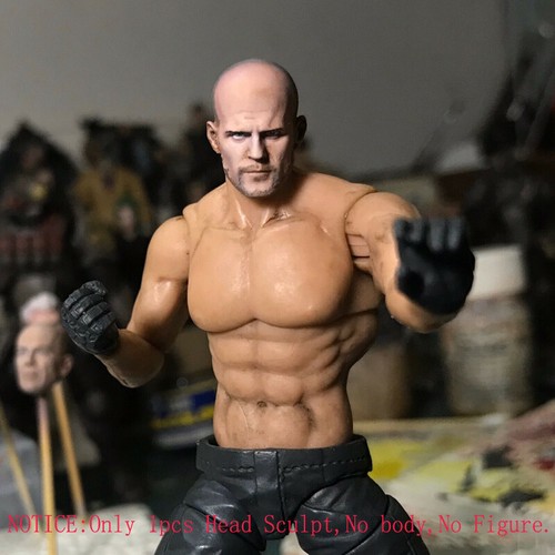 Delicate Painted 1/18 Scale Mechanic Jason Statham Head Sculpt Fit 3.75" Figure - Picture 2 of 2