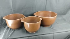 Set of 3 Vintage Rosti Denmark Mepal Service Brown Mixing Bowls - 1.5L, 2L, 4L
