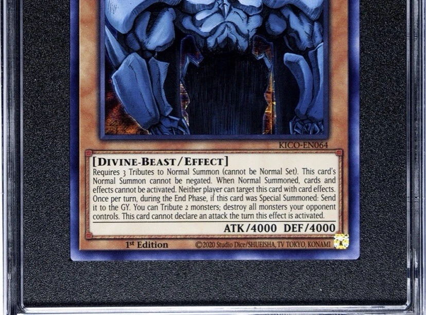 2021 YU-GI-OH! KING'S COURT 1ST EDITION #EN064 OBELISK THE TORMENTOR SGC 10 - Image 4 of 4