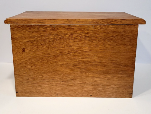 Vintage Wood Carved Wooden Bread Box Bin Engraved Wording Handcrafted R&B Marcum - Picture 5 of 9