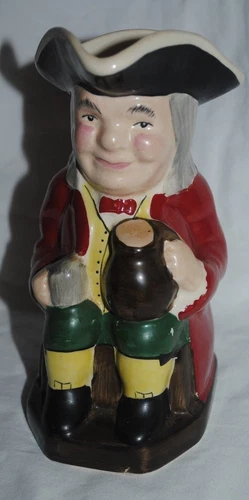 Old English Toby Mug or Jug, Staffordshire, England, 7", man in red jacket