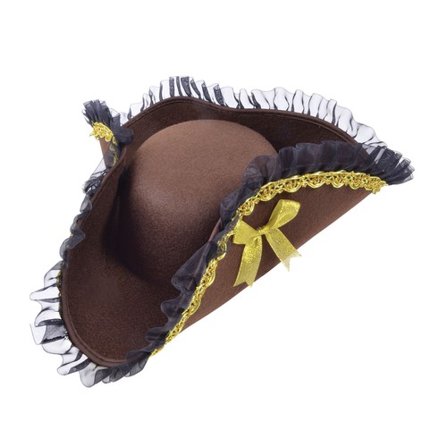 Tricorn Hat Brown Adults Deluxe Pirate 
