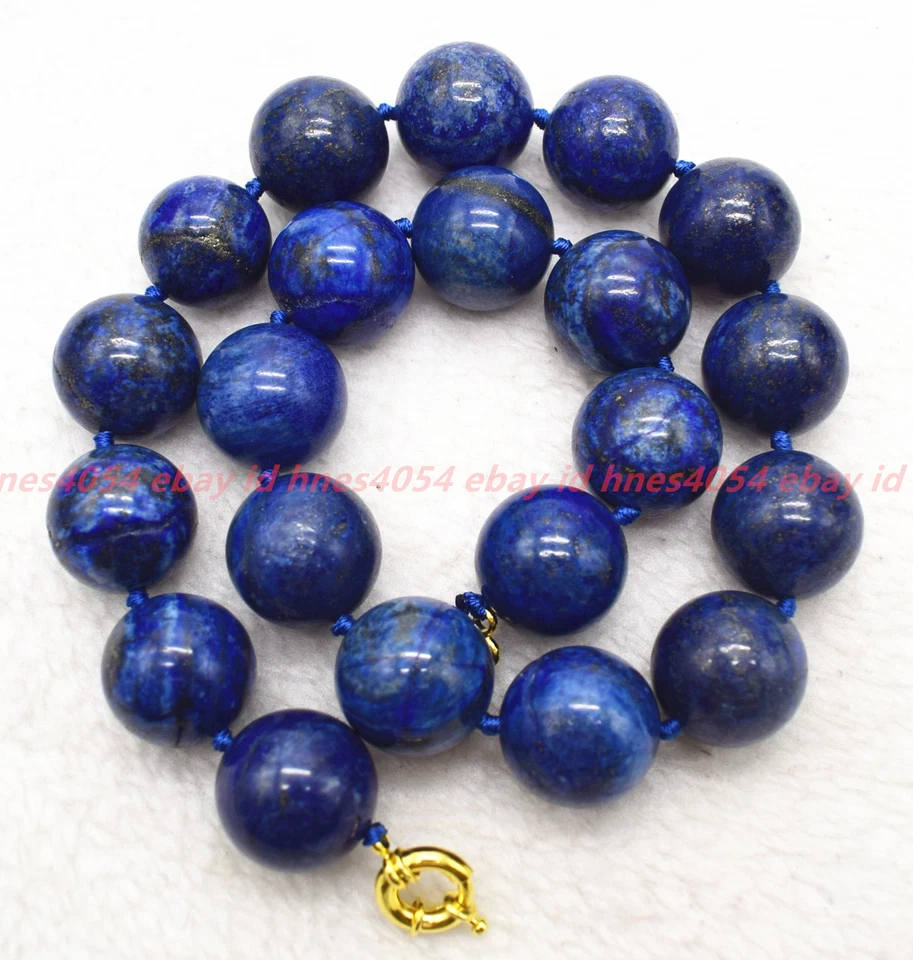 Enormes collares de cuentas redondas de piedras preciosas de lapislázuli azul natural de 20 mm 16-28"" Foto 4 de 4