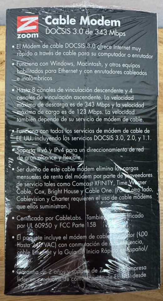 Zoom 5341 Cable Modem - New & Factory Sealed! - Image 4 of 4