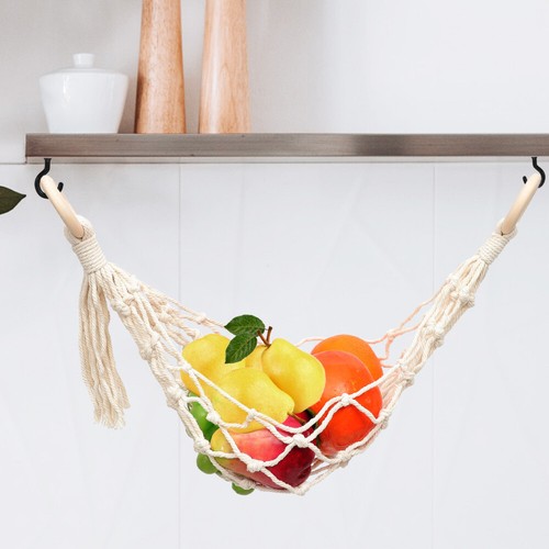 Fruit and Vegetable Hanging Basket Cotton Thread Weaving Storage Hammock - 第 2/12 張圖片