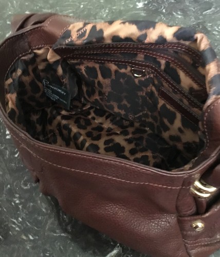 B.Makowsky Wine Leather Hobo Bag with Gold Hardware /Braided Strap - Picture 5 of 5